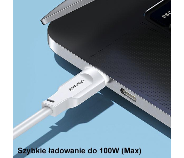 USAMS Kabel USB-C na USB-C 100W 1,2mPort Display purpurowy - 1569044 - zdjęcie 6